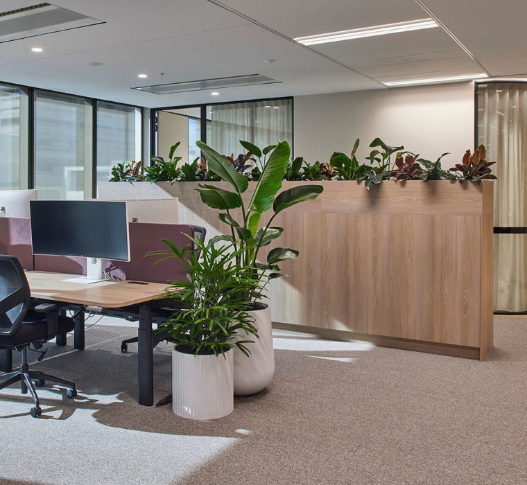 Workstations at Growthpoint Properties office fit-out, Martin Place Australia