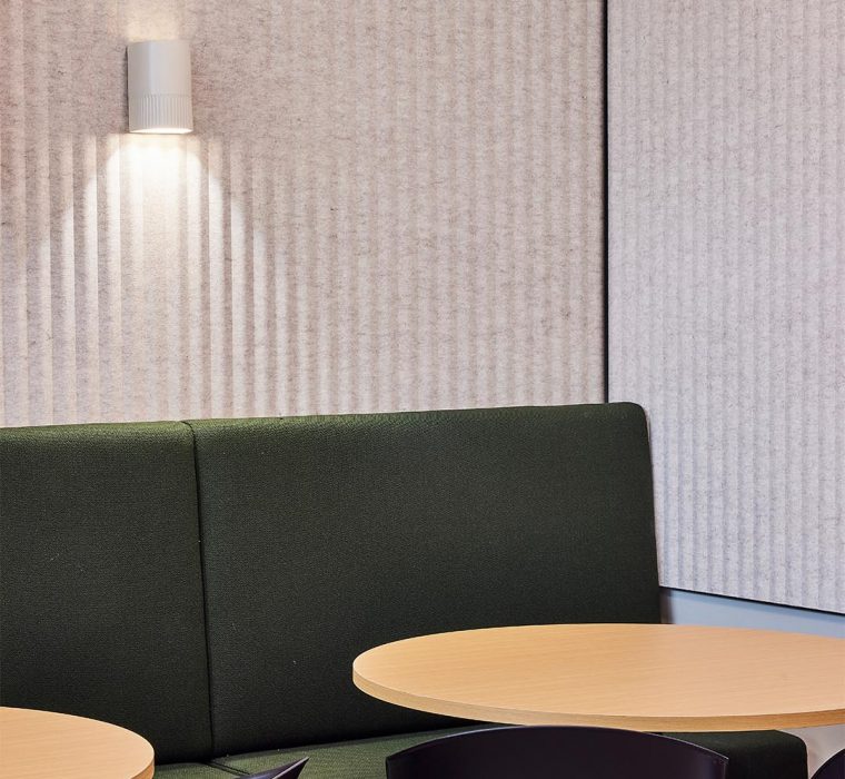 Modern office bar seating breakout area fitout in Parramatta Australia