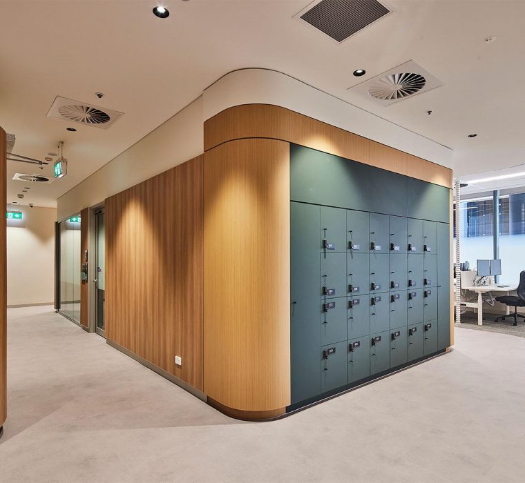 Office kitchen breakout space fitout for government agency Parramatta Australia