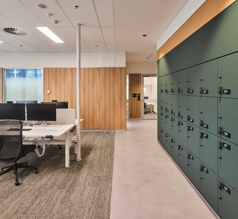 Office lockers and storage fitout for government workplace Parramatta Australia